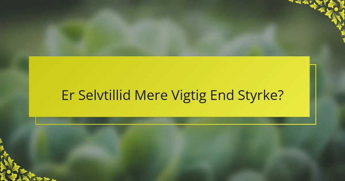 Er Selvtillid Mere Vigtig End Styrke?