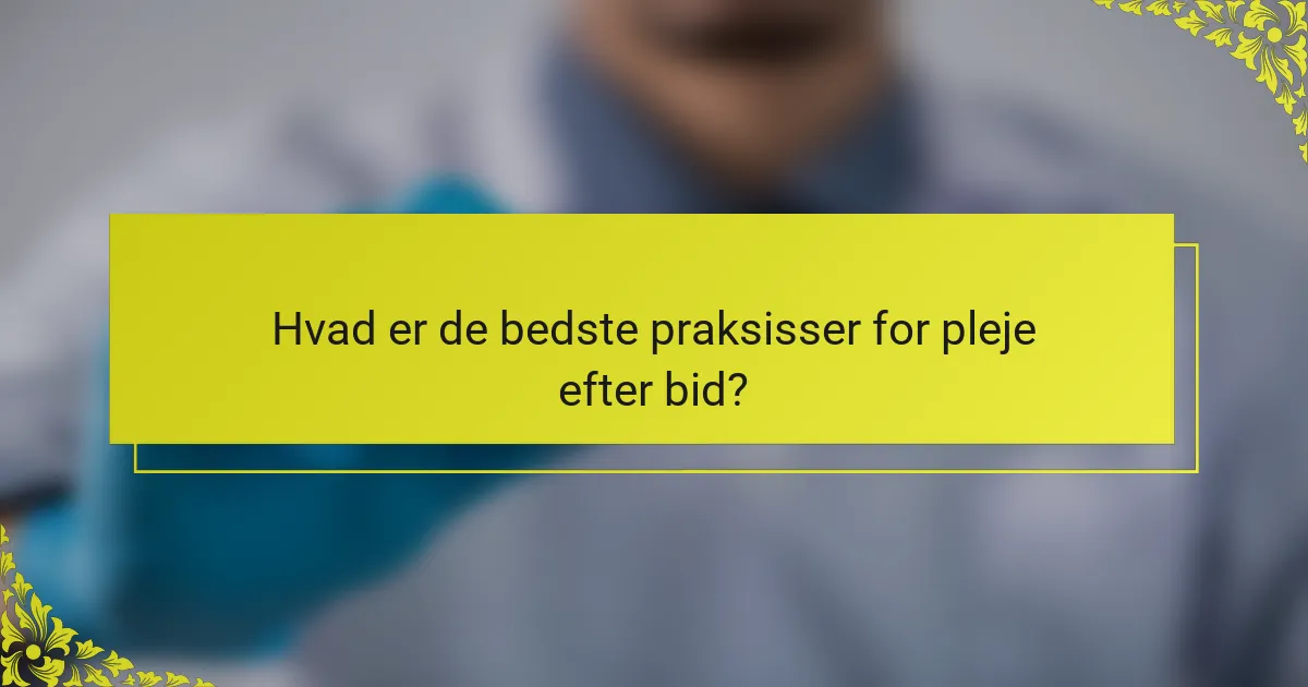 Hvad er de bedste praksisser for pleje efter bid?