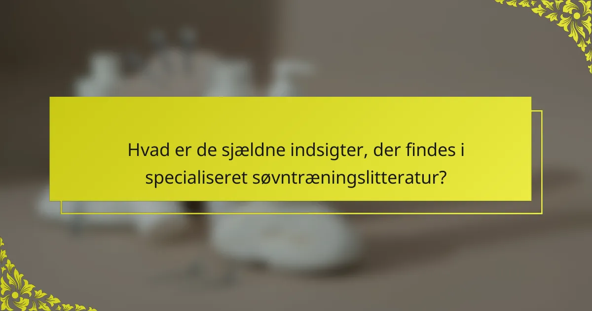 Hvad er de sjældne indsigter, der findes i specialiseret søvntræningslitteratur?