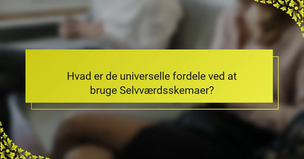 Hvad er de universelle fordele ved at bruge Selvværdsskemaer?