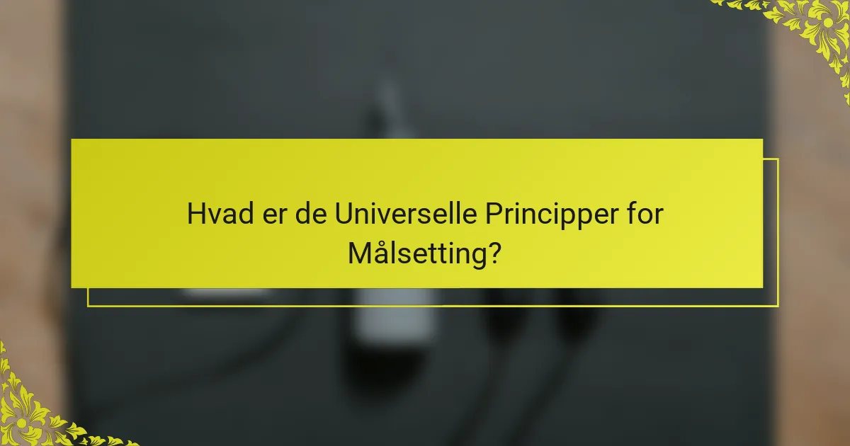 Hvad er de Universelle Principper for Målsetting?